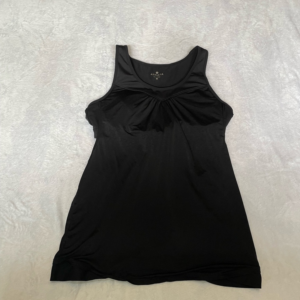 Athleta black workout top with built in bra